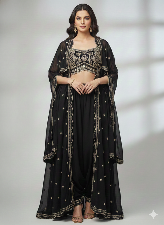 Indowestern crop top with jacket (G016U)